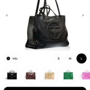 TELFAR Genuine Black  Leather Tote Bag